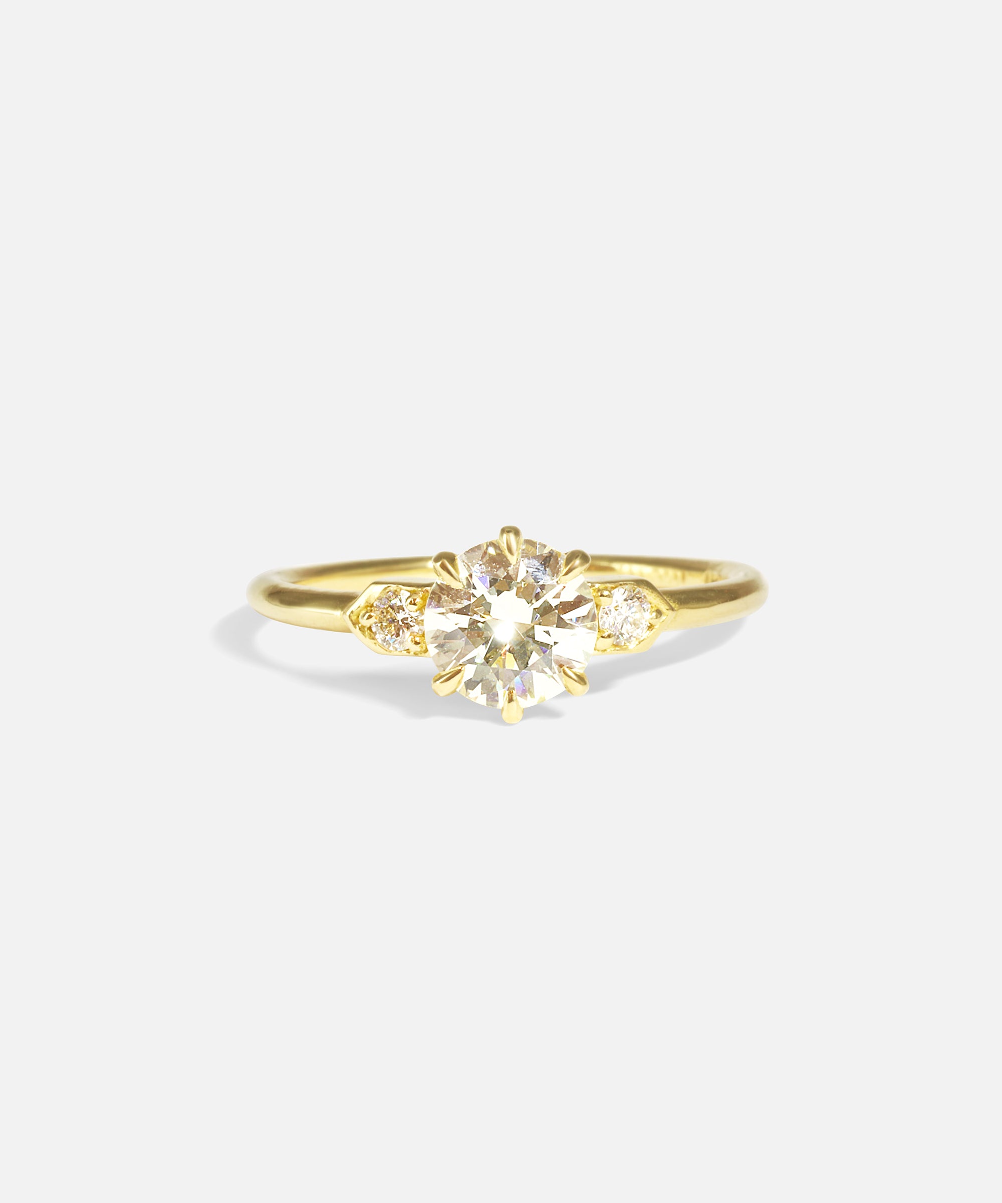 Front view of Six Prong Old European Cut Diamond by Nishi