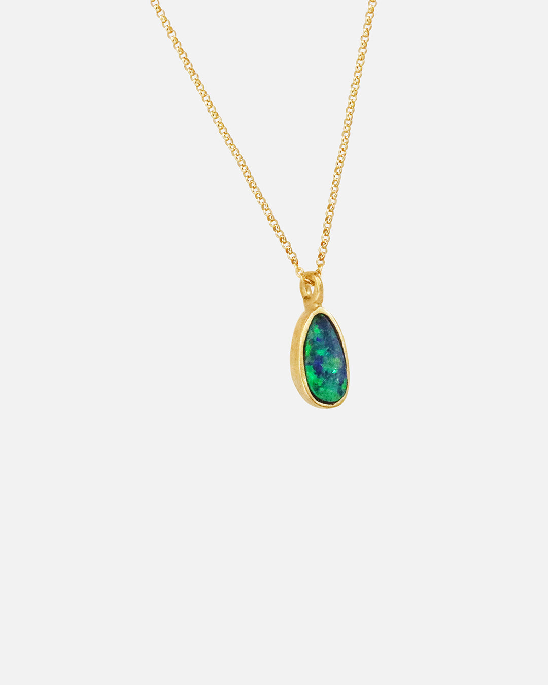 Side view off Nugget / Doublet Pendant by Hiroyo Jewelry