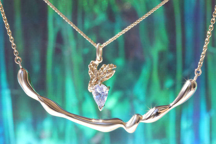 Water's Edge / Sapphire Pendant By O Channell Designs in pendants Category