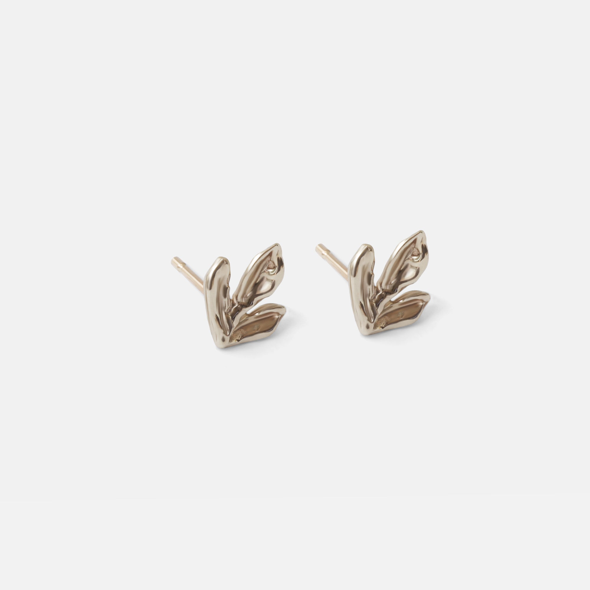 Leaf / White Studs By O Channell Designs