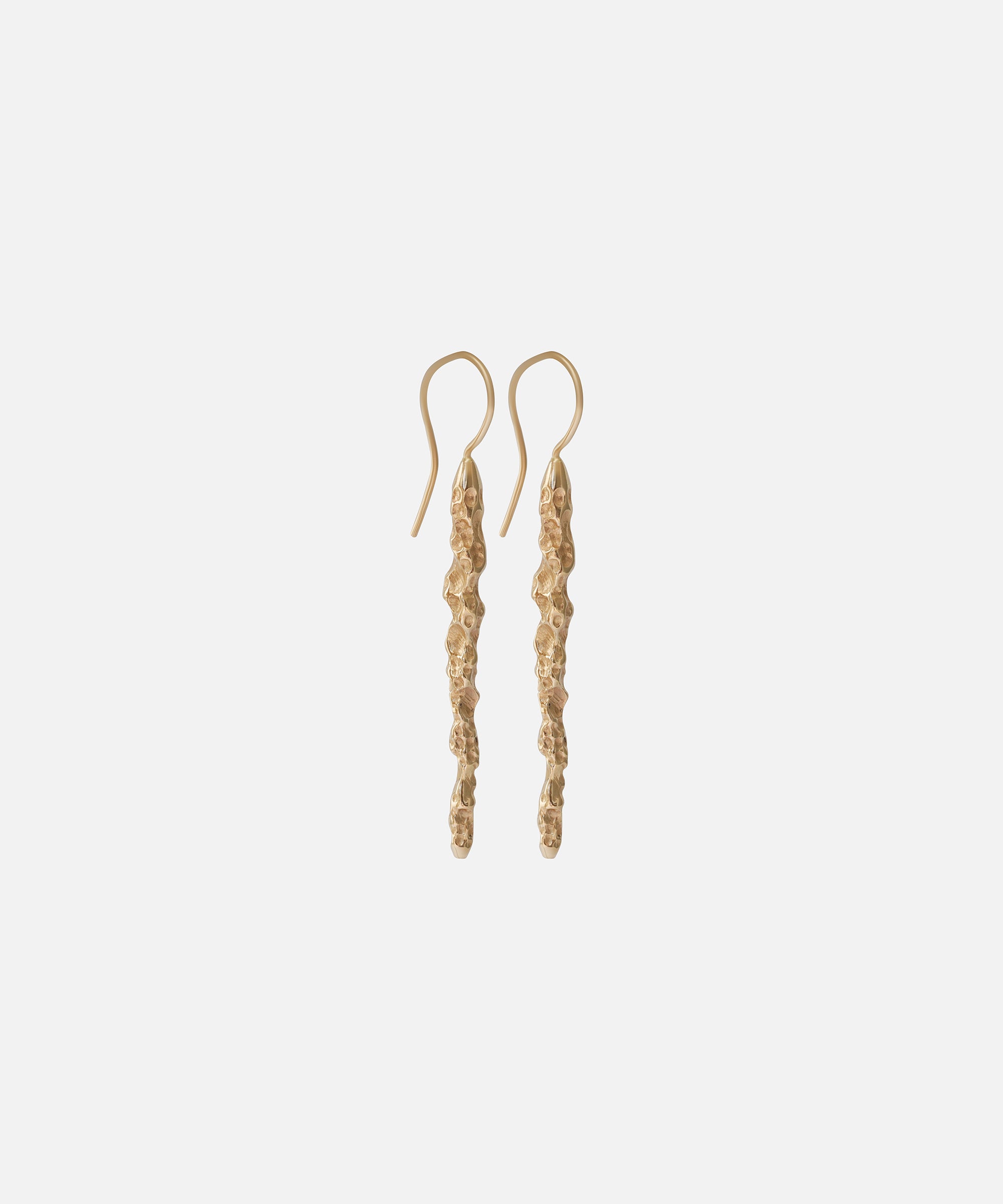 Side view of Rough Water Stick Drop Earrings By O Channell Designs