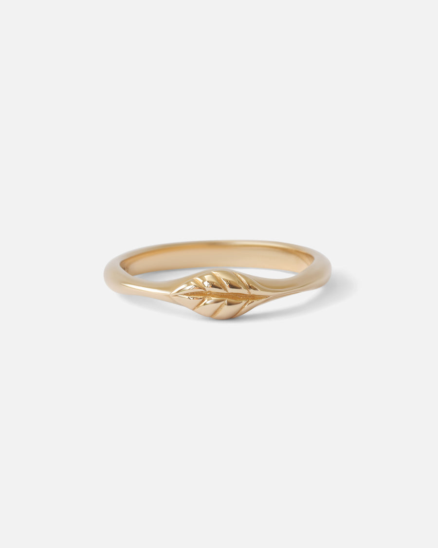 Single Leaf Stacker / Ring Ready To Ship 14k Yellow Gold 6 By O Channell Designs in rings Category