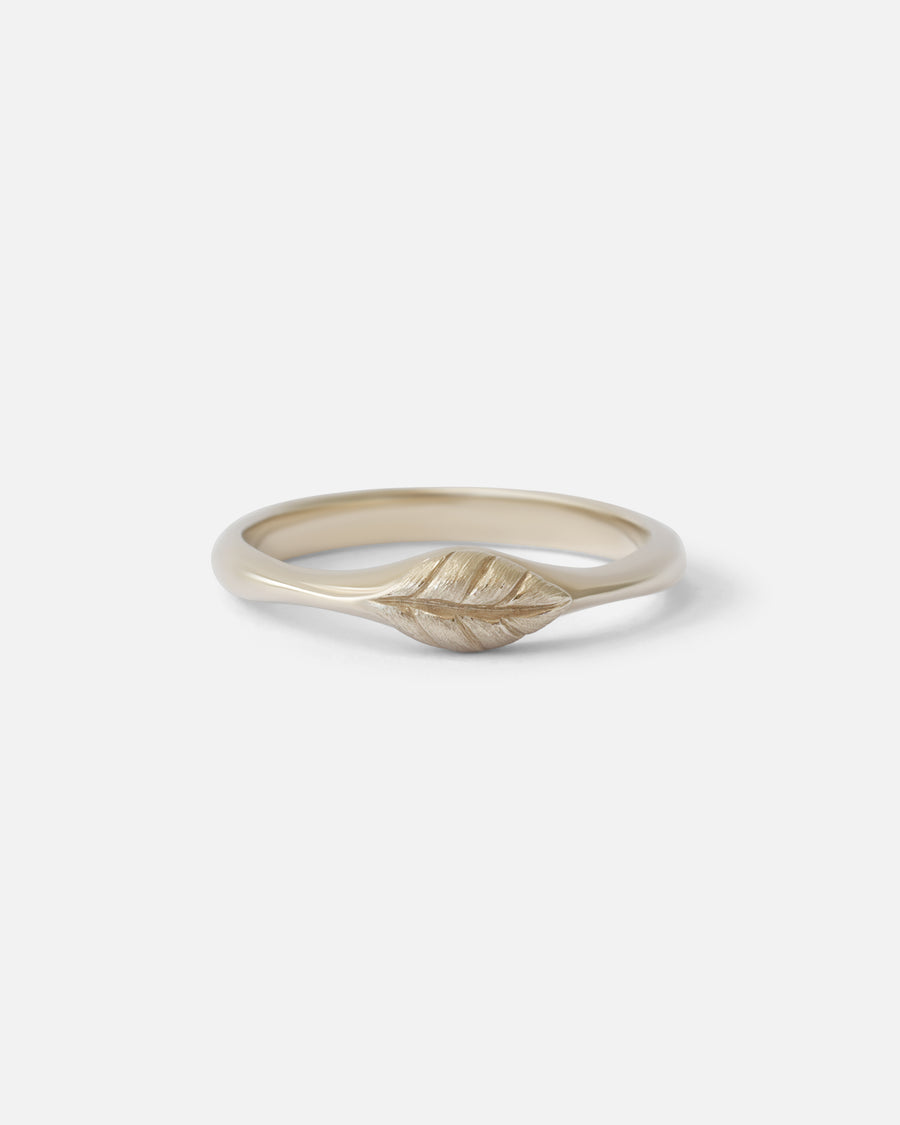 Single Leaf Stacker / Ring Ready To Ship 14k White Gold 6 By O Channell Designs in rings Category