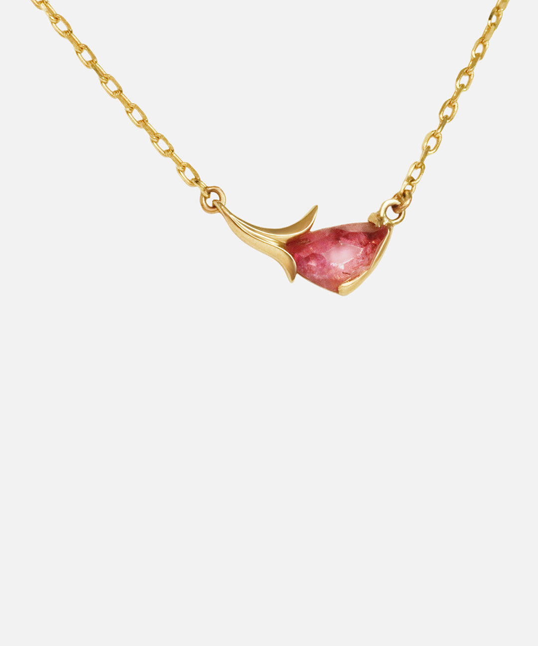 Close up front view of Fragment Necklace / Pink Tourmaline by O Channell Designs