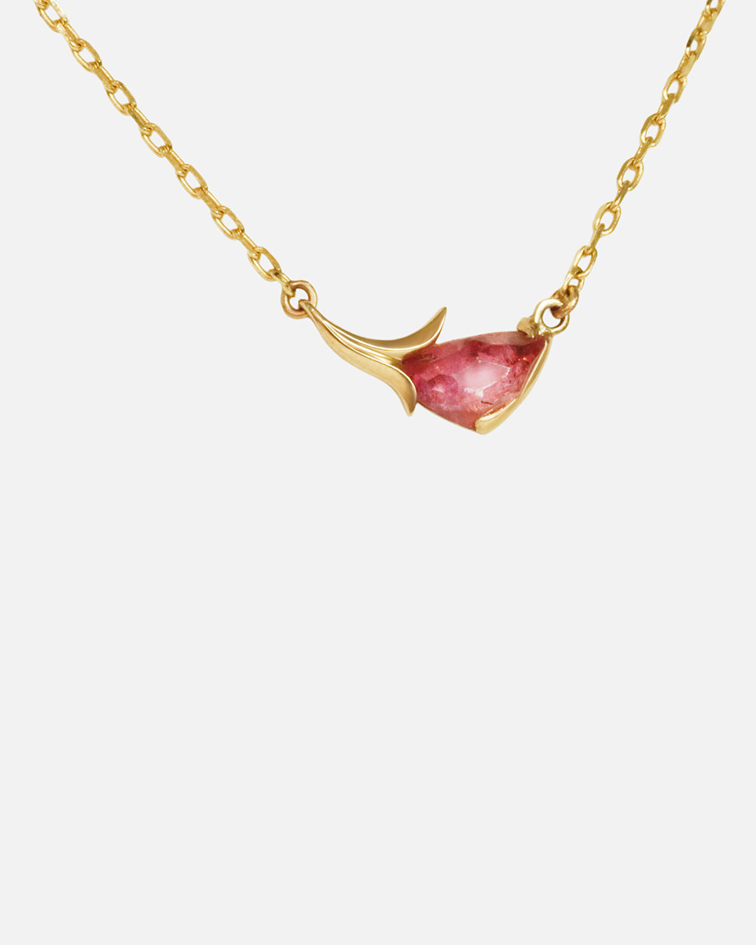 Close up front view of Fragment Necklace / Pink Tourmaline by O Channell Designs