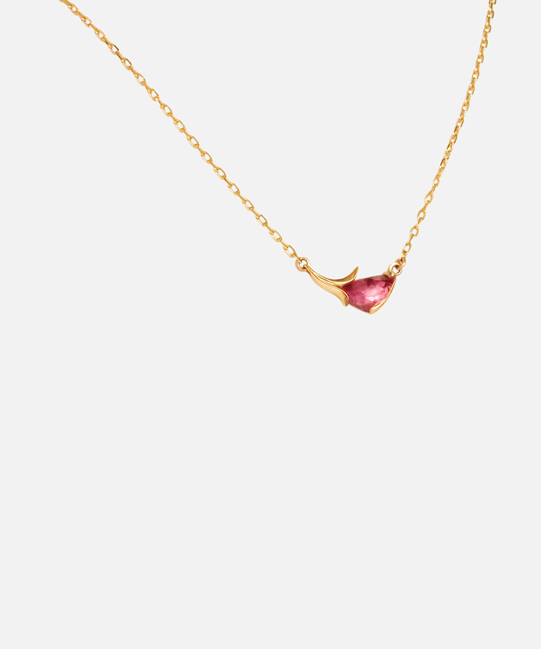 Angled side view of Fragment Necklace / Pink Tourmaline by O Channell Designs
