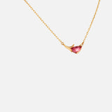 Angled side view of Fragment Necklace / Pink Tourmaline by O Channell Designs