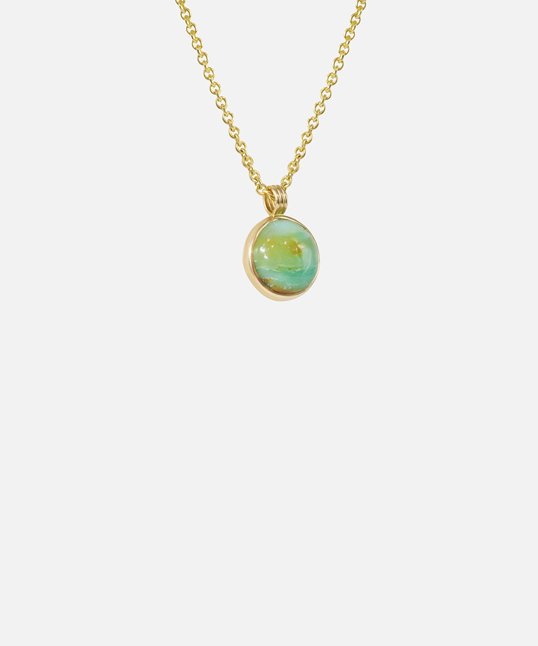 Side view of Peruvian Blue Opal Pendant
