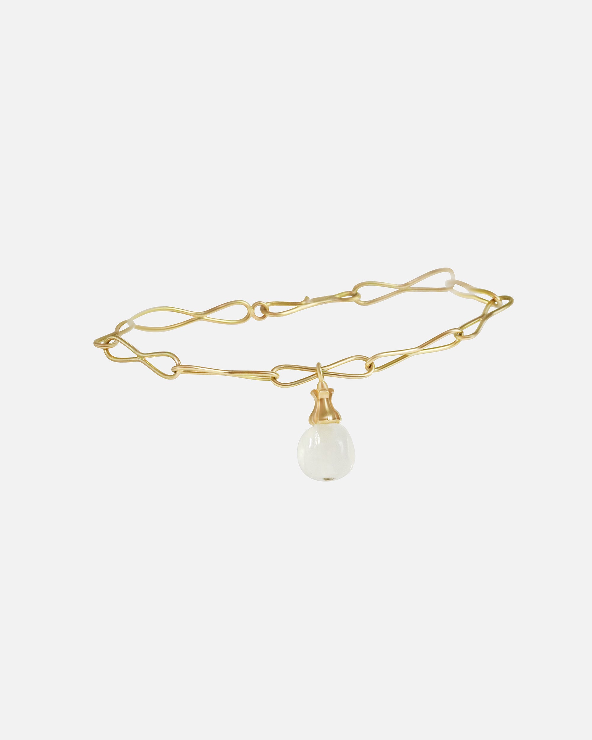 Side view of Pinched Scrap Chain / Mirror Bead Charm