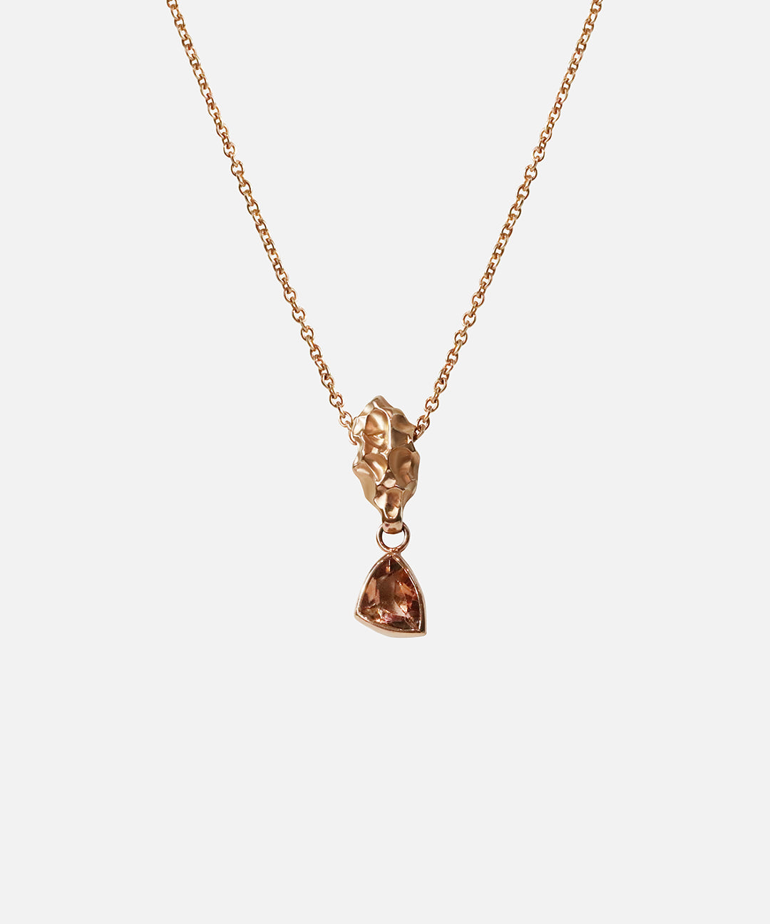 Front view of Rough Water Peach Topaz Pendant