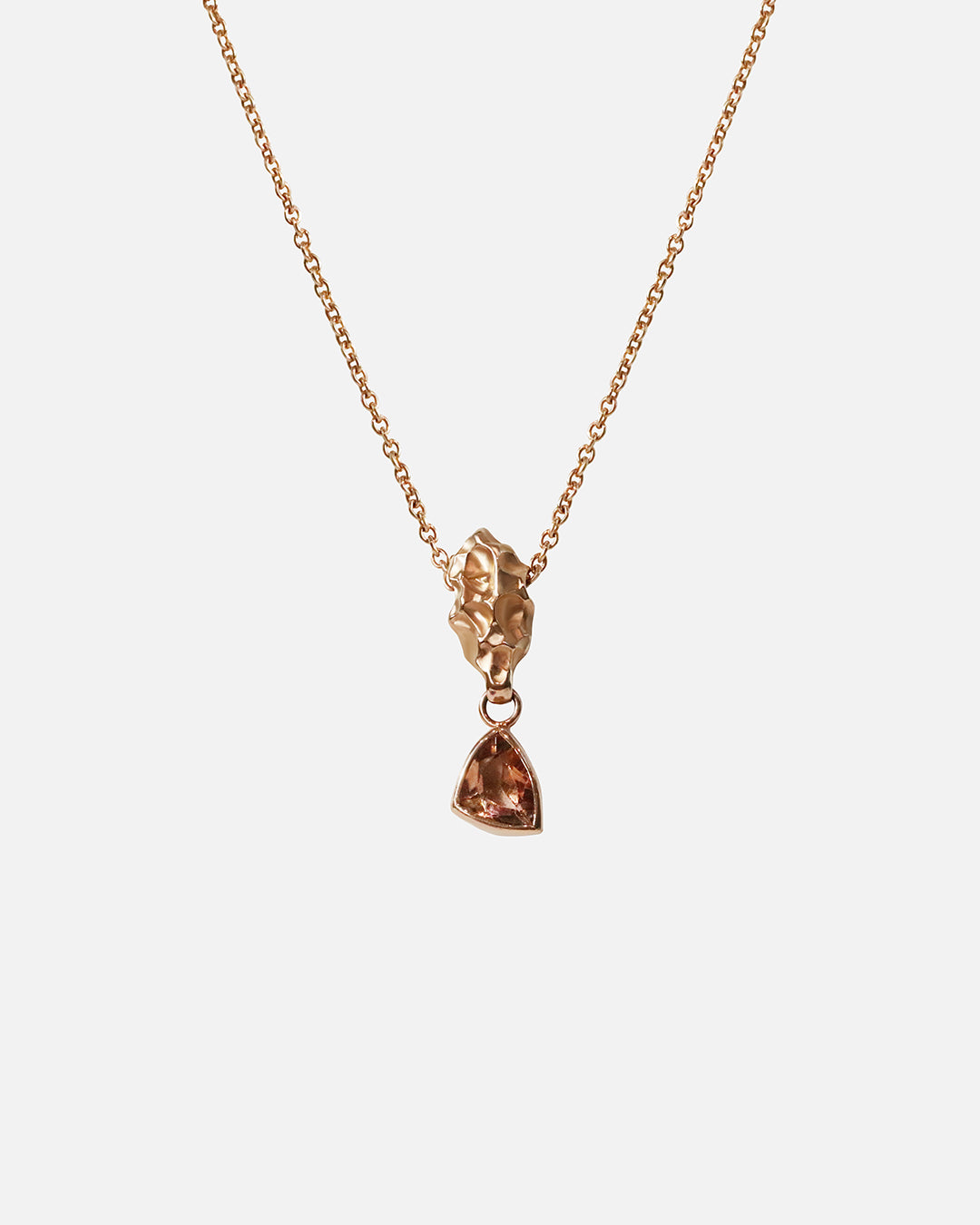 Front view of Rough Water Peach Topaz Pendant