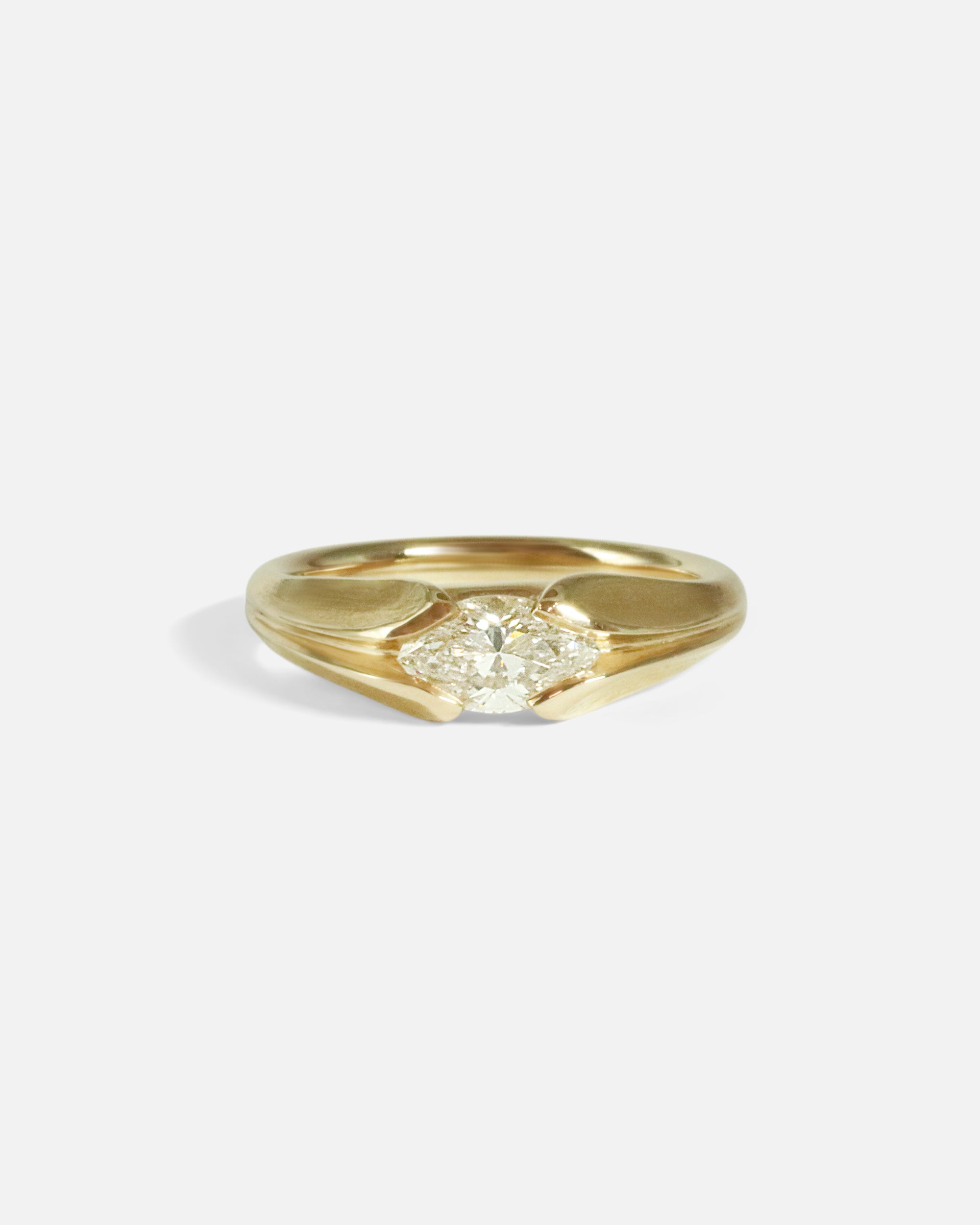 Front view of Split Blade Ring / Marquise	Diamond by O Channell Designs