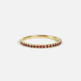 Front view of Standard Pavé Band / Ruby by O Channell Designs