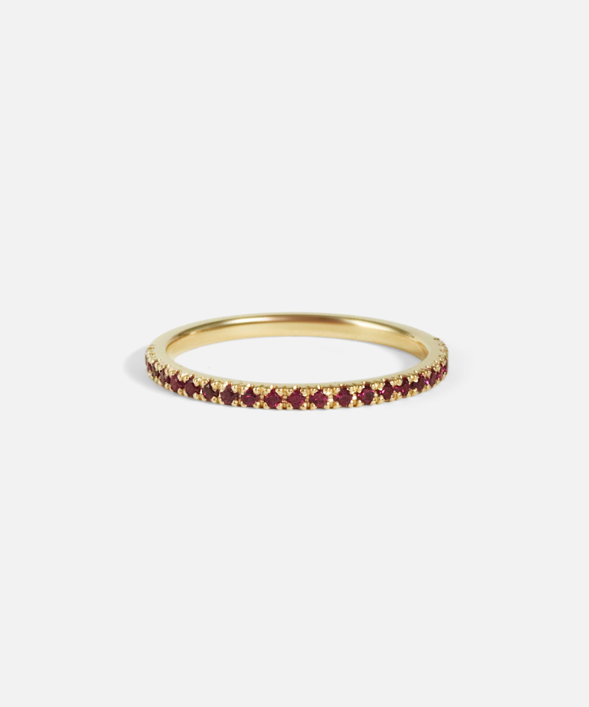 Front view of Standard Pavé Band / Ruby by O Channell Designs
