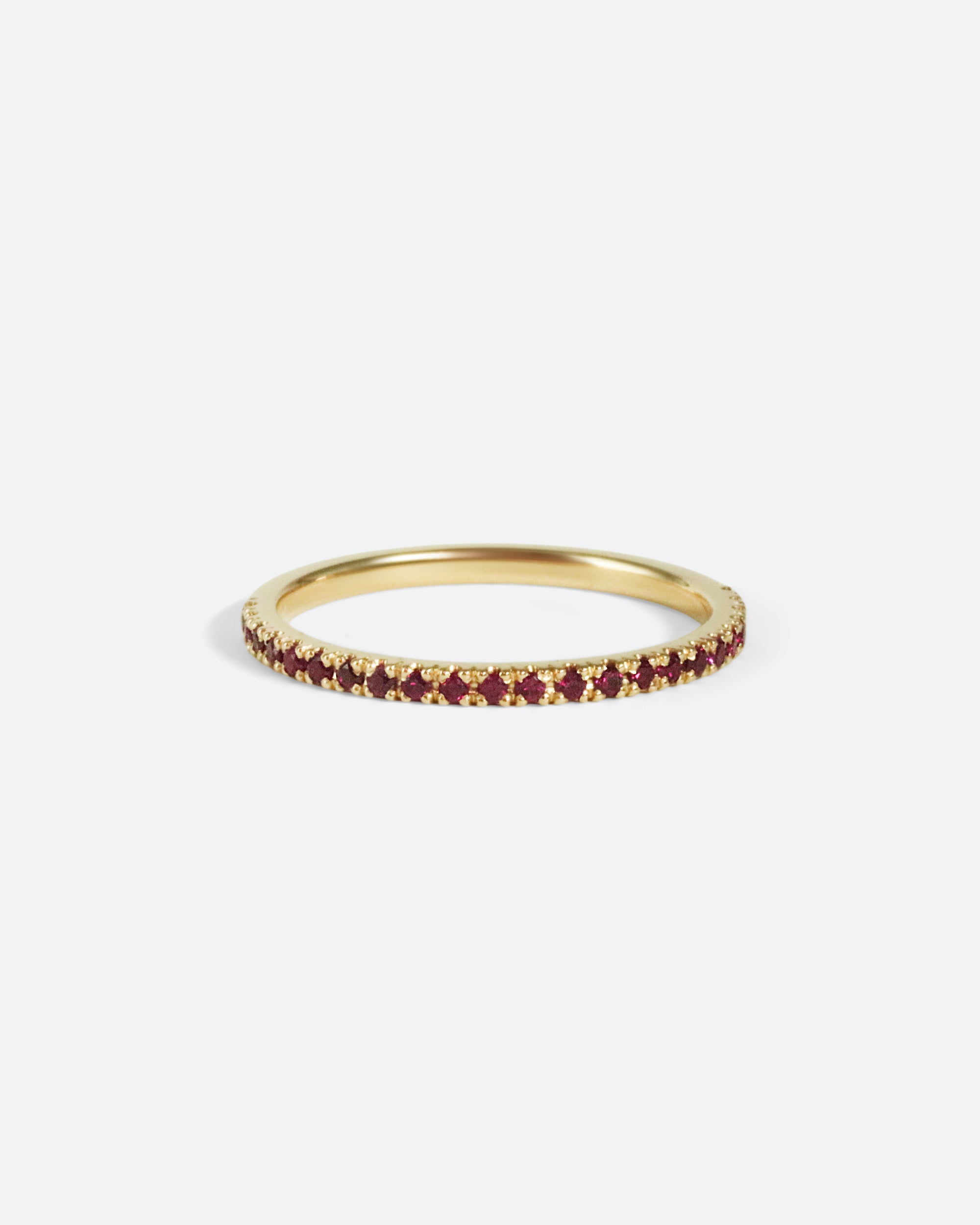 Front view of Standard Pavé Band / Ruby by O Channell Designs