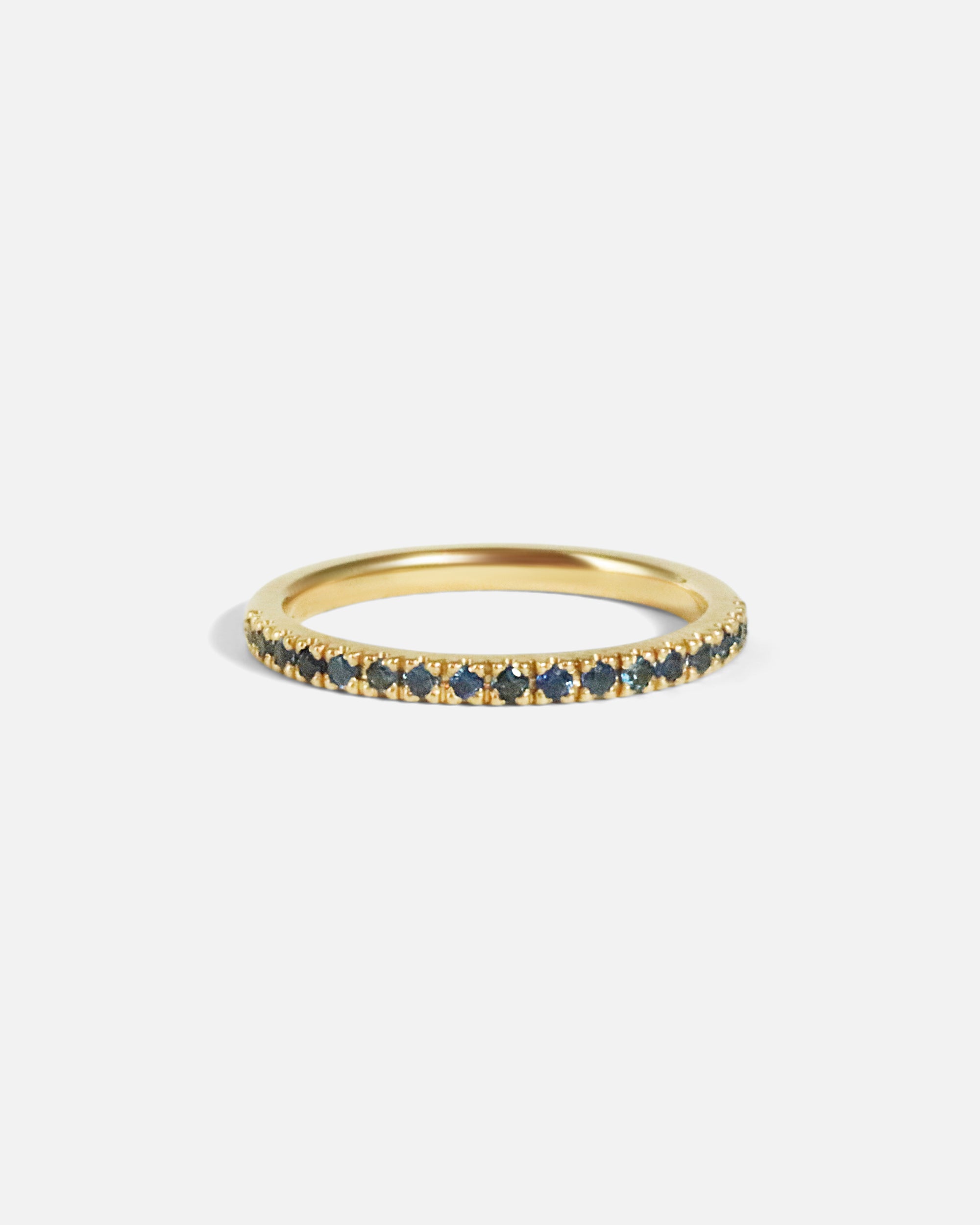 Front view of Standard Pavé Band / Sapphire by O Channell Designs