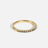 Angled side view of Standard Pavé Band / Sapphire by O Channell Designs