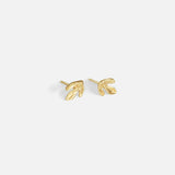 Angled side view of Leaf Studs by O Channell Designs