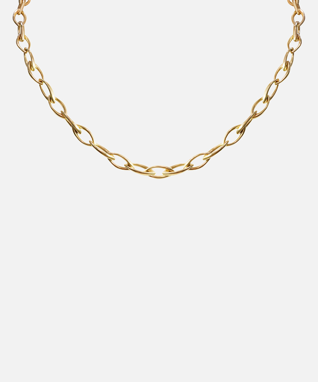 Front view of Oblong Chain Necklace