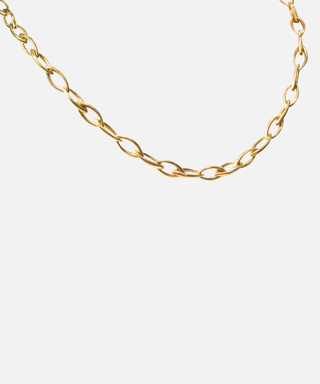 Side view of Oblong Chain Necklace