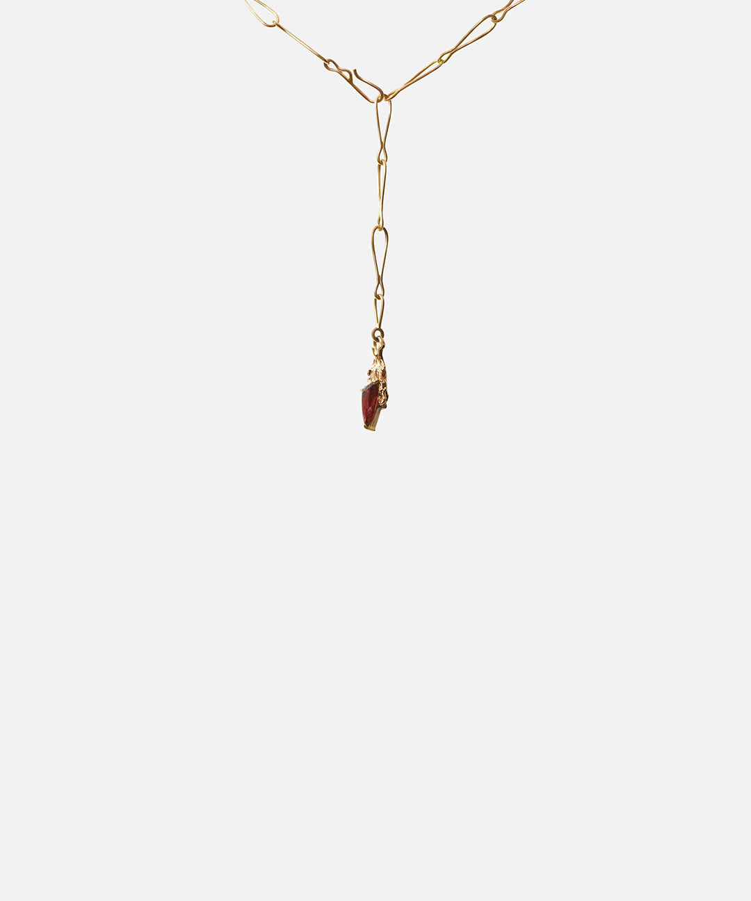 Side view of Garnet Pendant