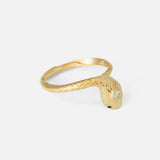 Angled view of Ornata Ophidia Lab Diamond Bridal Set / Engagement Ring by Ides