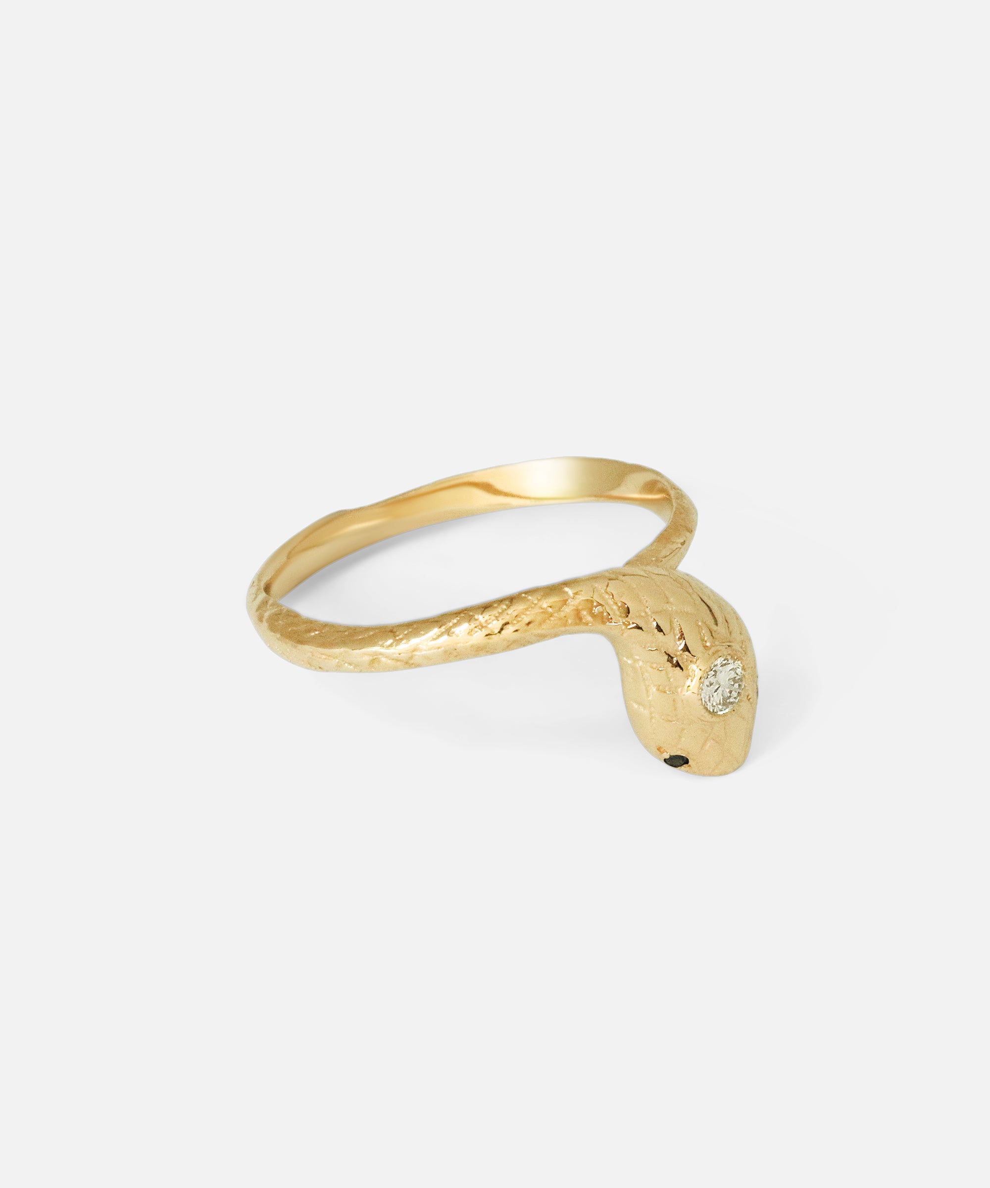 Angled view of Ornata Ophidia Lab Diamond Bridal Set / Engagement Ring by Ides