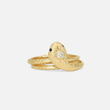 Front stacked view of Ornata Ophidia Lab Diamond Bridal Set / Engagement Ring & Shadow Band by Ides