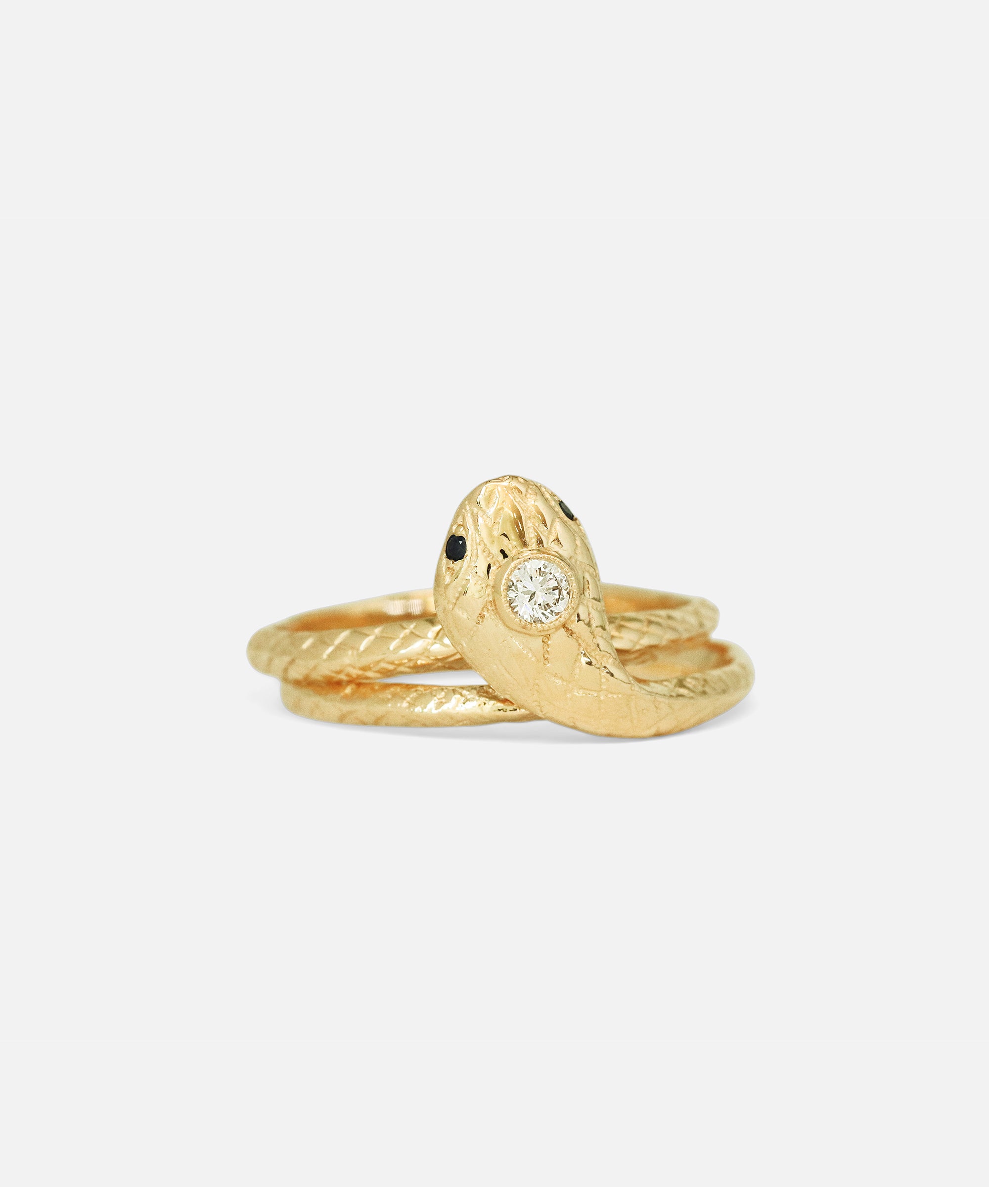 Front stacked view of Ornata Ophidia Lab Diamond Bridal Set / Engagement Ring & Shadow Band by Ides
