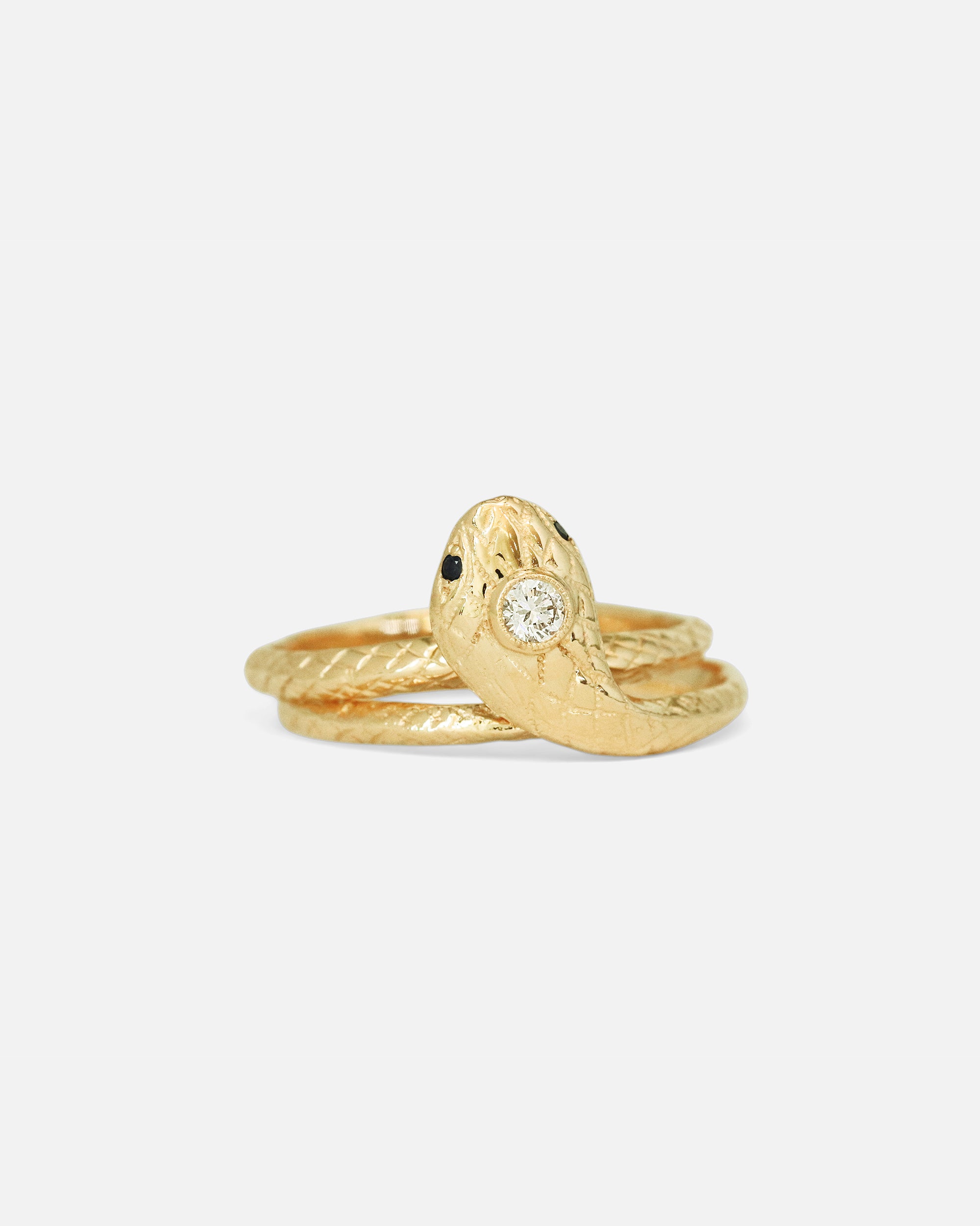 Front stacked view of Ornata Ophidia Lab Diamond Bridal Set / Engagement Ring & Shadow Band by Ides