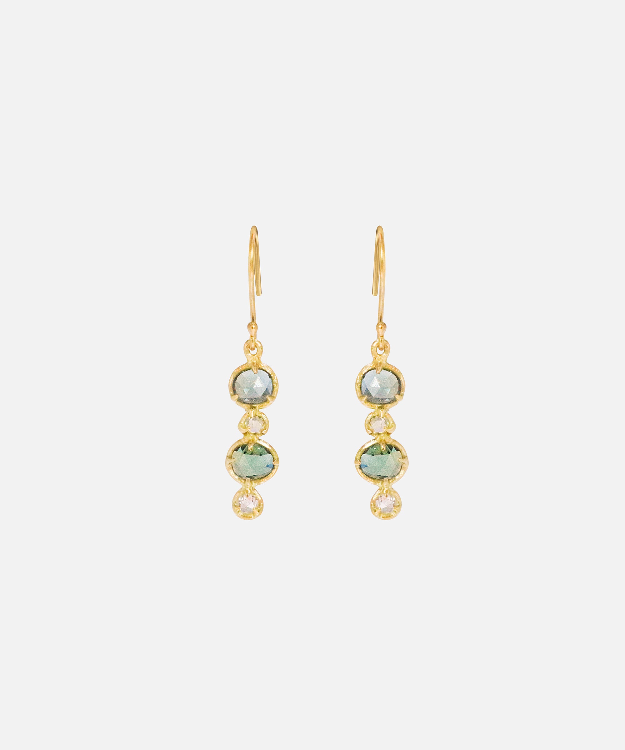 Front view of Silk / Forest Earrings by Hiroyo Jewelry