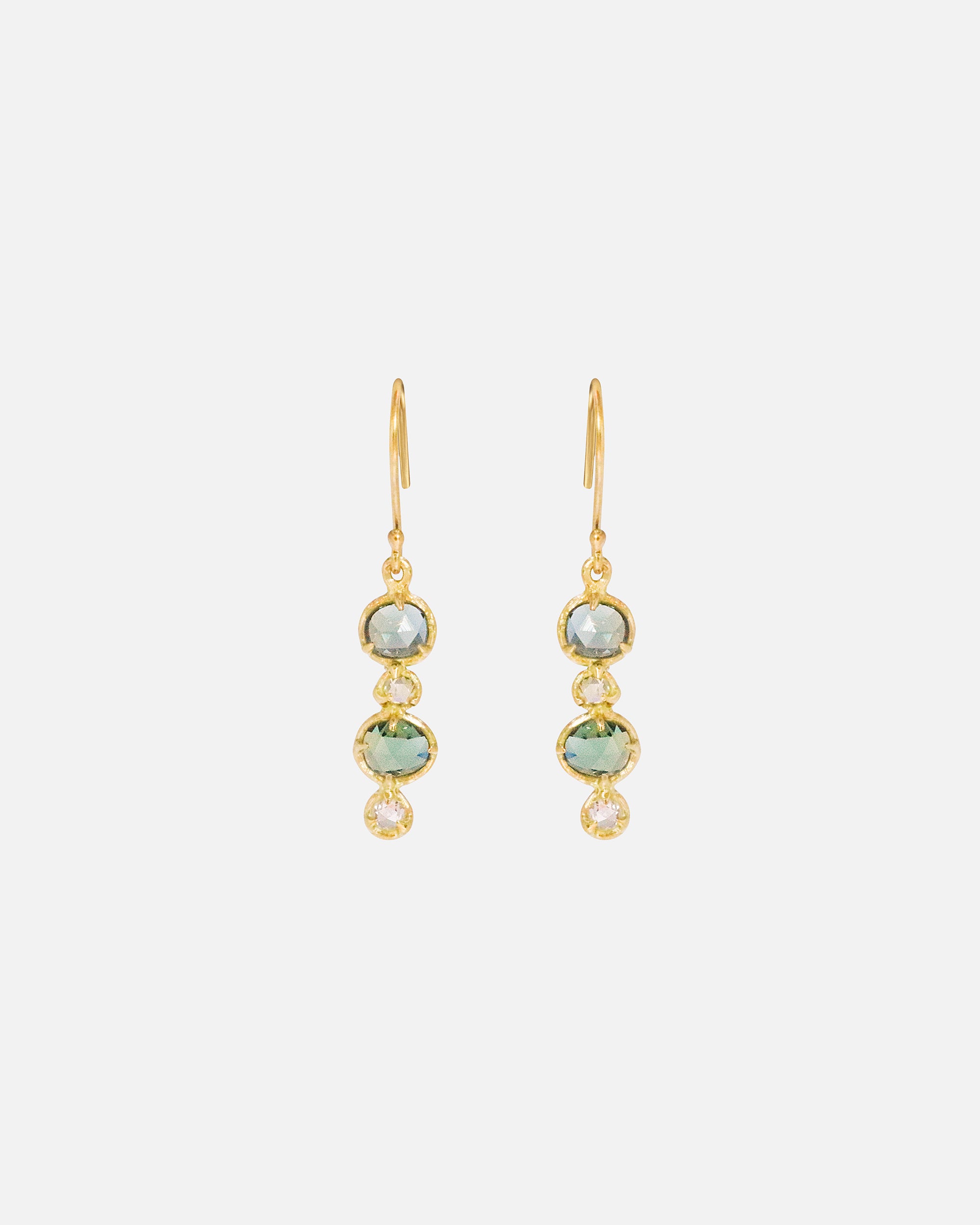 Front view of Silk / Forest Earrings by Hiroyo Jewelry
