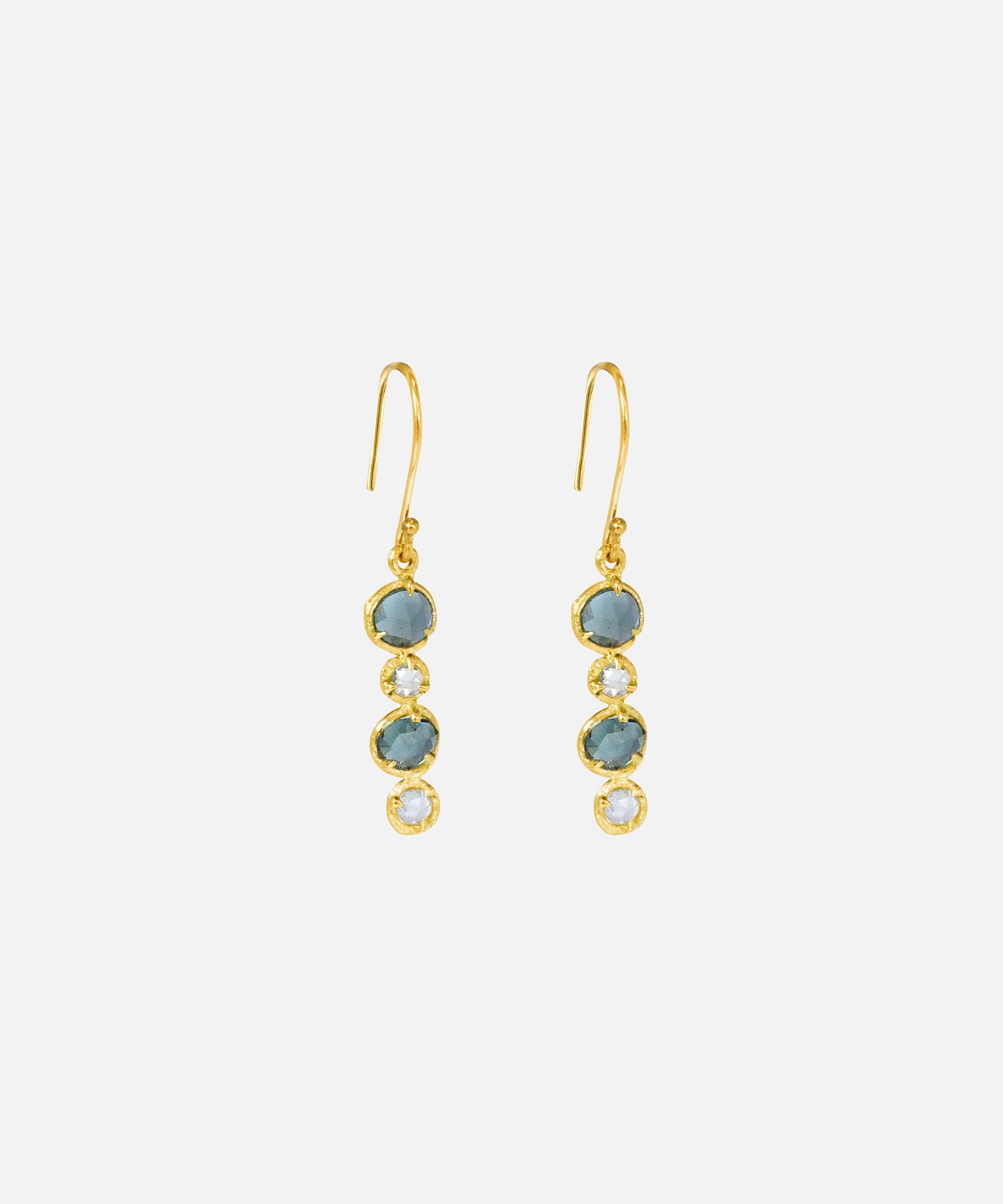 Side view of Silk / Forest Earrings by Hiroyo Jewelry