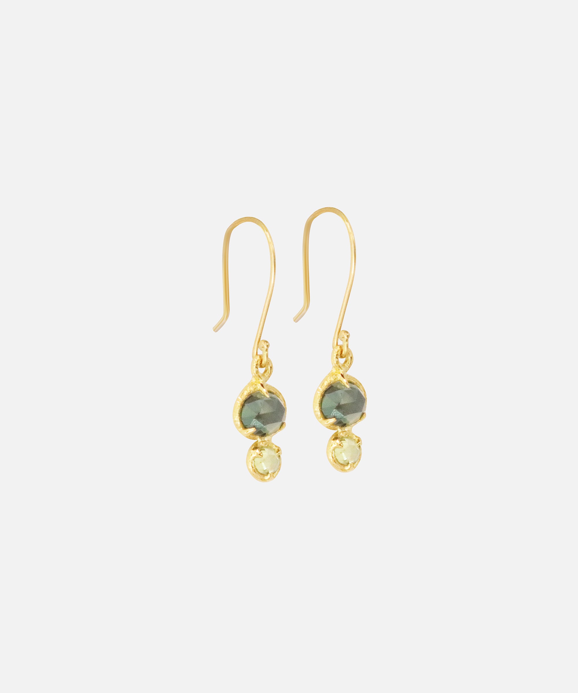 Side view of Silk / Moss Earrings by Hiroyo Jewelry