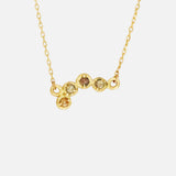 Front view of Silk 4 Stones / Multi Color Diamonds Necklace by Hiroyo Jewelry