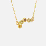 Side view of Silk 4 Stones / Multi Color Diamonds Necklace by Hiroyo Jewelry