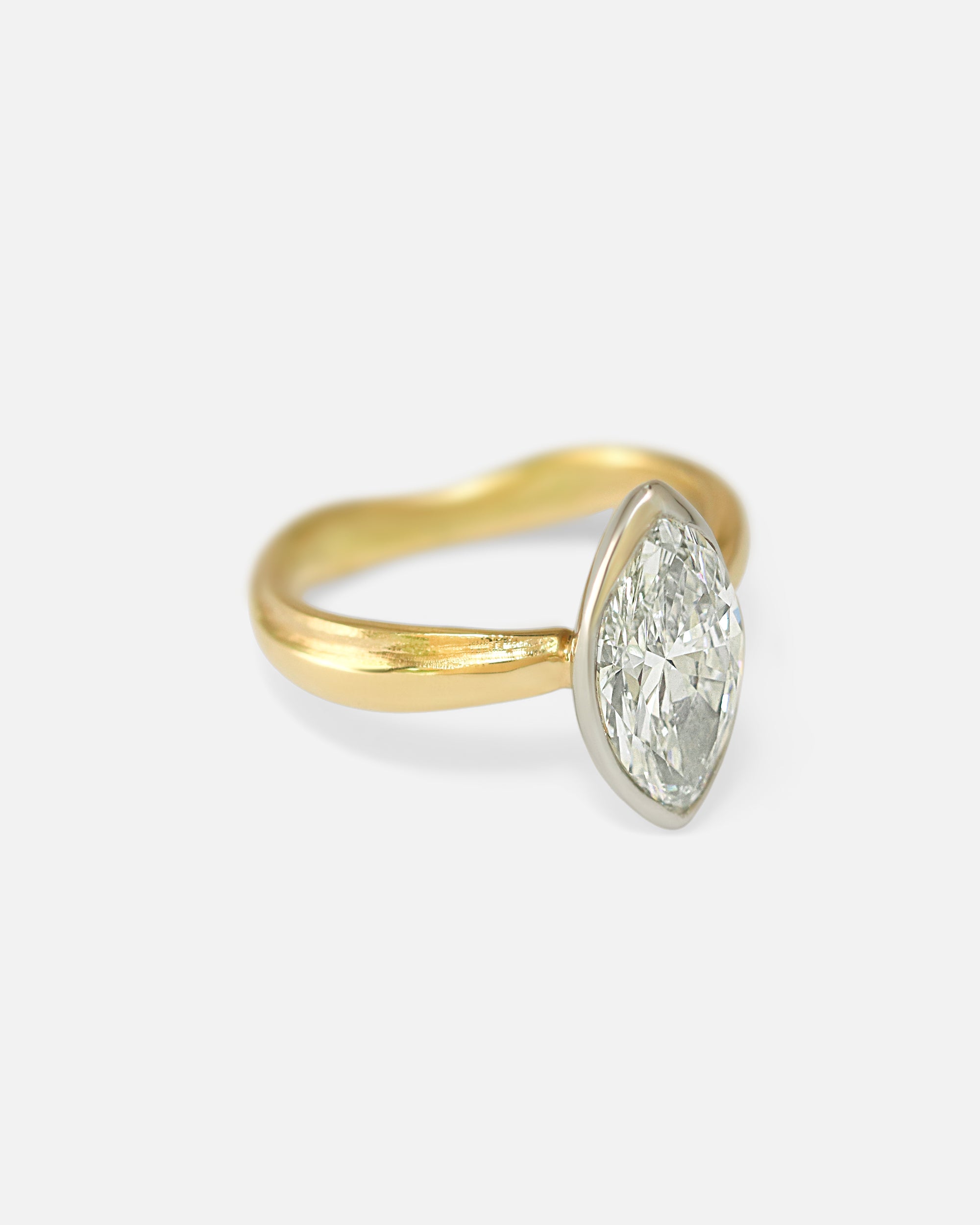 Side view of StarStream x Marquise Lab Diamond Ring by Young Sun Song