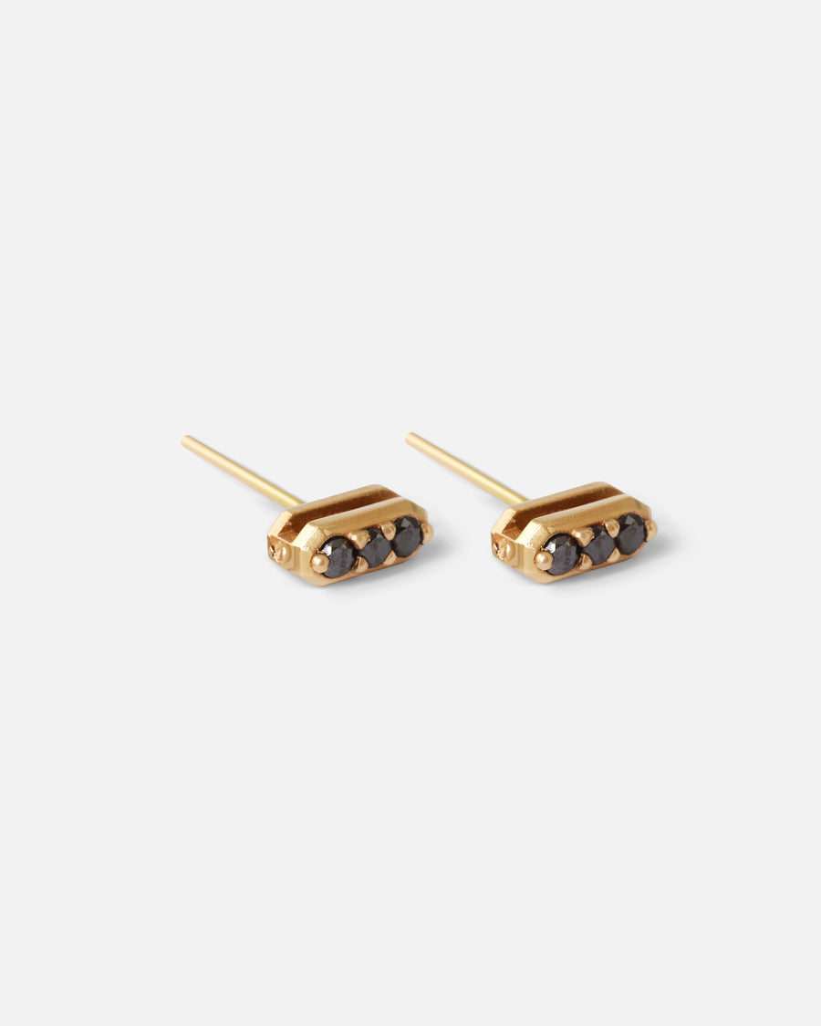 Black Diamond Coffin Studs By fitzgerald jewelry in earrings Category