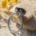 Alternate lifestyle shot featuring angled view of Oval Sapphire / Ring