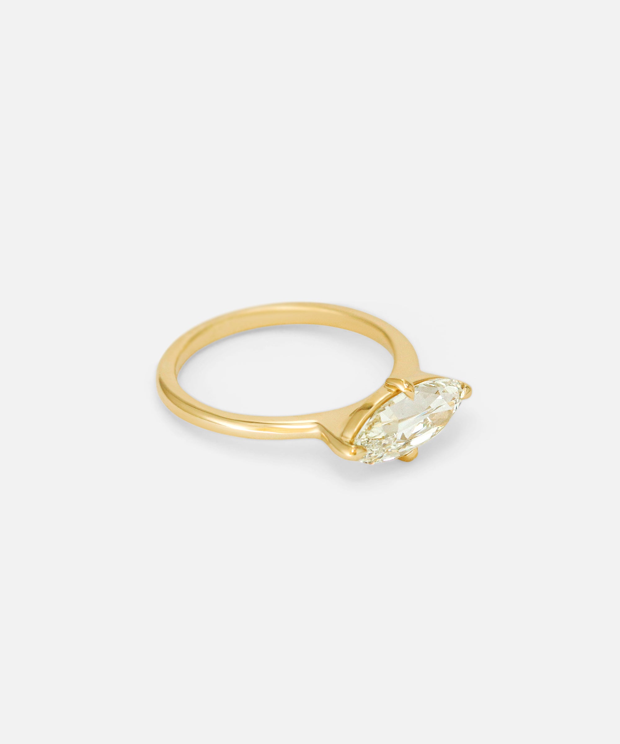 Angled side view of Tilly Ring / Oval Old Mine Cut Diamond Ring by Casual Seance