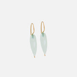 Swan Teal Chalcedony Earrings By Tricia Kirkland in earrings Category