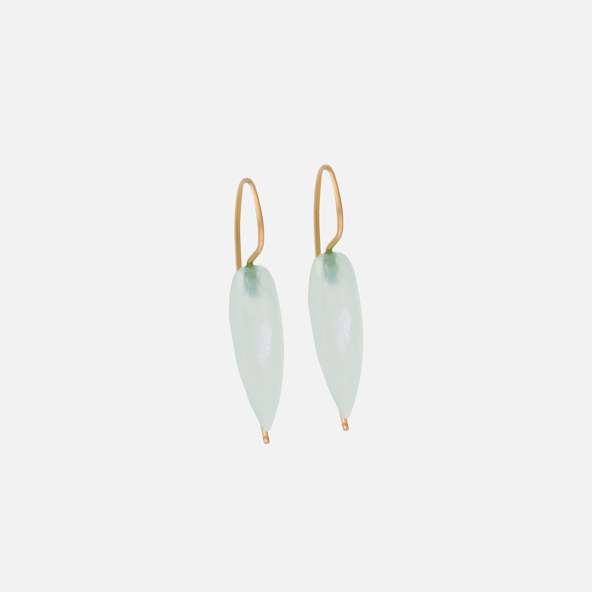 Swan Teal Chalcedony Earrings By Tricia Kirkland in earrings Category