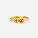Front view of Two Roses Ring by Young Sun Song
