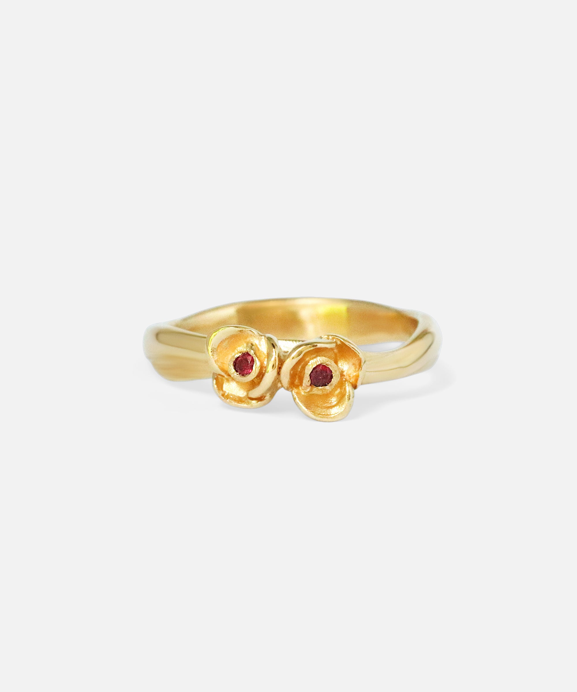 Front view of Two Roses Ring by Young Sun Song