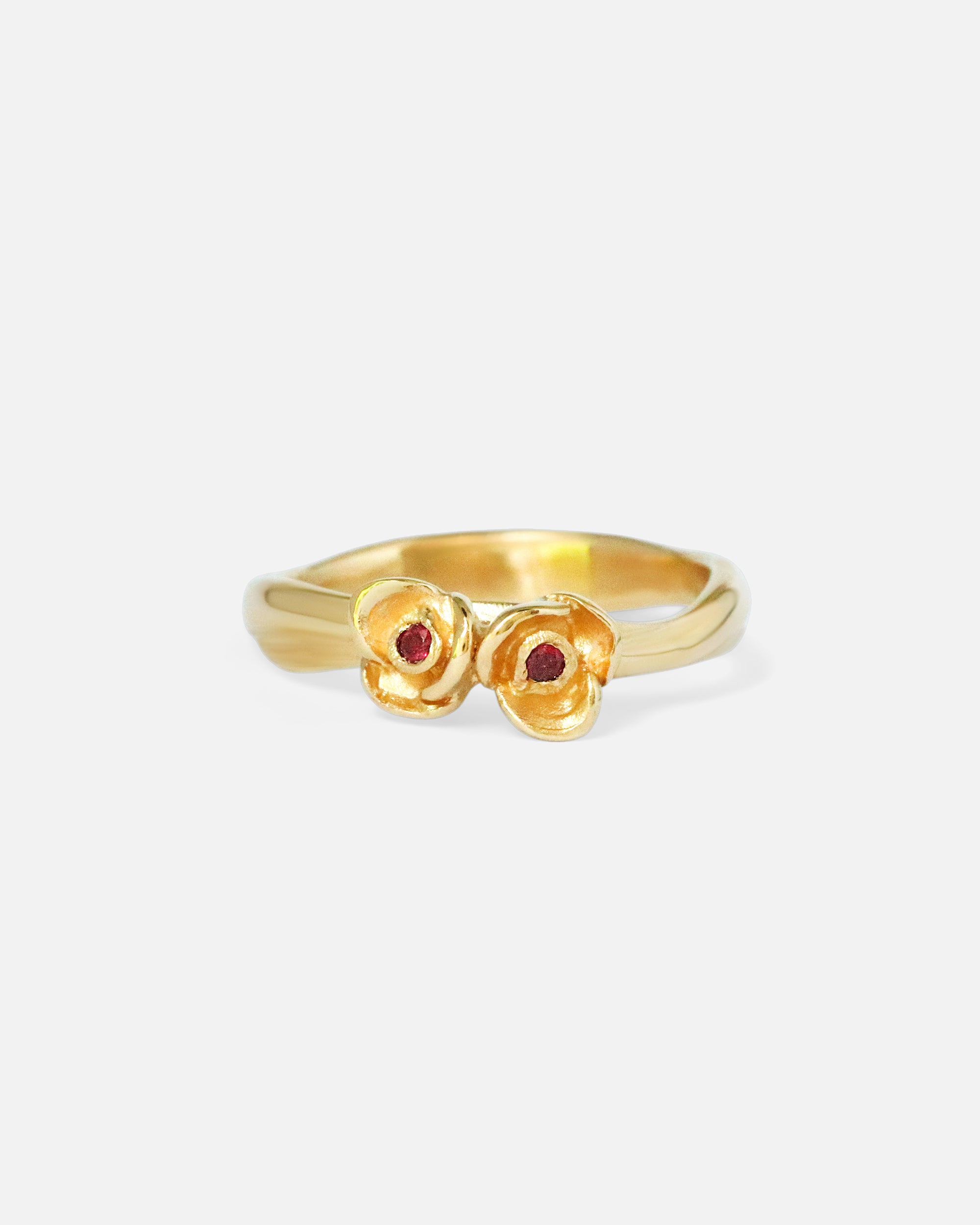 Front view of Two Roses Ring by Young Sun Song