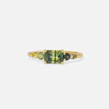 Front view of Uma / Emerald Cut Sapphire Ring by Casual Seannce
