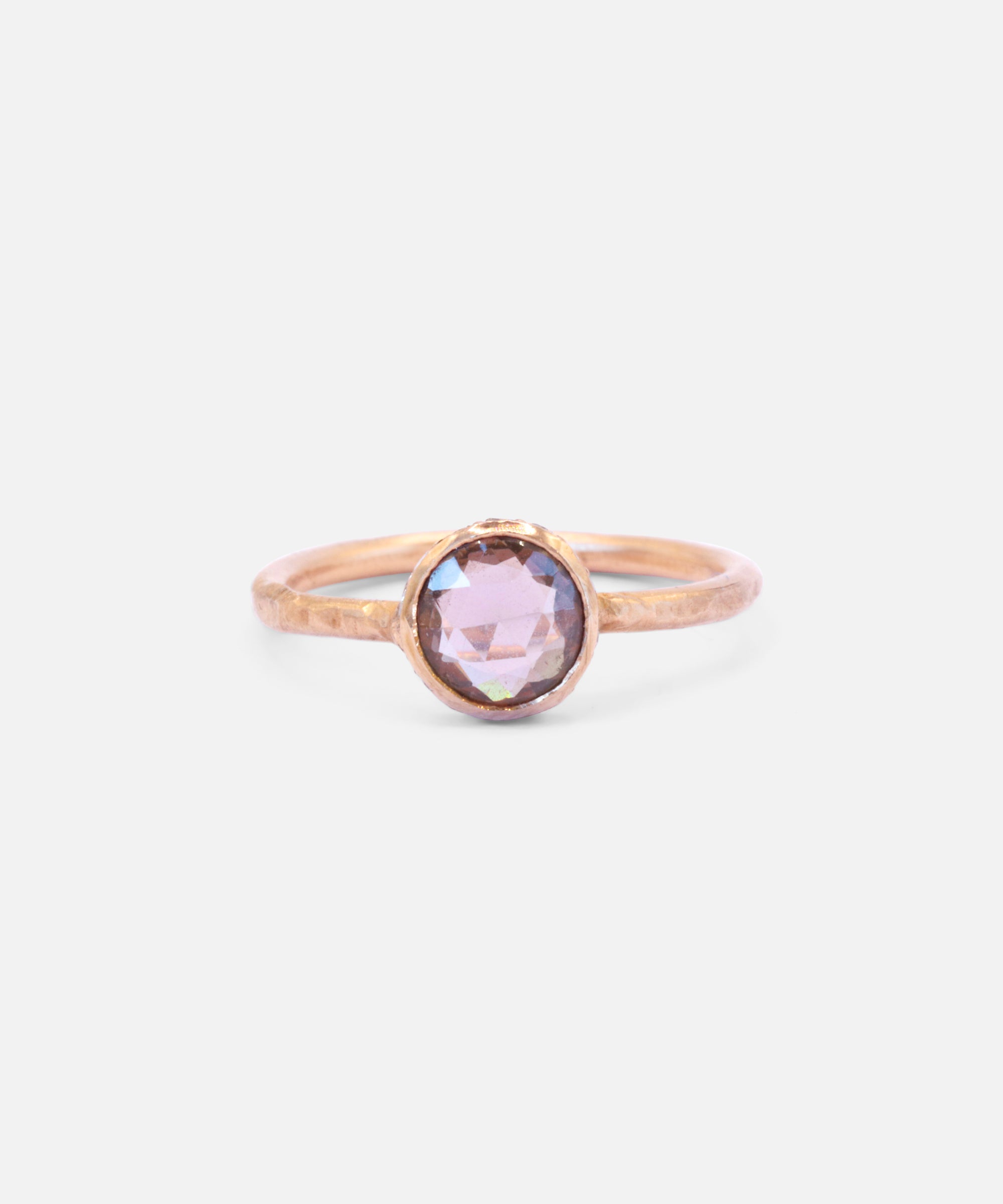 Front view of Vesta / Dark Purple Sapphire Ring