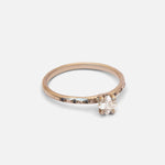 Side view of Echo / Princess Cut Salt & Pepper Ring
