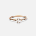 Front view of Echo / Princess Cut Salt & Pepper Ring