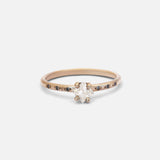 Front view of Echo / Princess Cut Salt & Pepper Ring